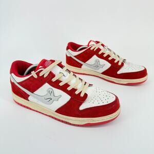 Gav Studio Nike Ghost Dunks Custom Red Sneakers Size 11.5 Suede Low Streetwear